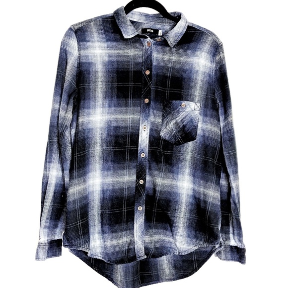 Bdg Urban Outfitters Blue Plaid Flannel 